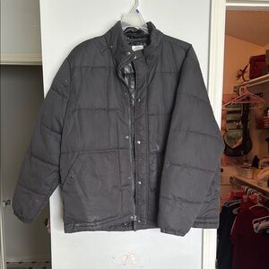 St. John's Bay Black Puffer Jacket with Quilted Design